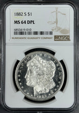 Load image into Gallery viewer, 1882-S $1 Morgan NGC MS64 DMPL Deep Mirrors w/ Frosty White Cameo & Great Strike