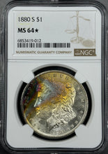 Load image into Gallery viewer, 1880-S $1 Morgan Dollar NGC MS64 Star🌟 -- Incredible Bright Rainbow Toning
