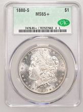 Load image into Gallery viewer, 1880-S $1 Morgan Dollar CACG MS65+ -- Lustrous White Gem w/ Great Strike!