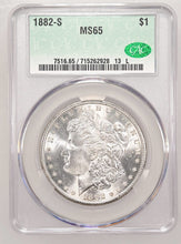 Load image into Gallery viewer, 1882-S $1 Morgan Dollar CACG MS65 -Stunning Lustrous Blast White Gem Well Struck