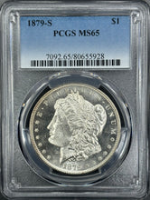 Load image into Gallery viewer, 1879-S $1 Morgan Dollar PCGS MS65 -- Incredible Bright White Frosty Gem