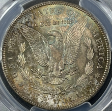 Load image into Gallery viewer, 1896-P $1 Morgan Dollar PCGS MS65 Magnificent Sea Green, Blue & Golden Toned Gem