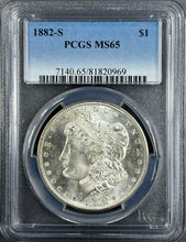 Load image into Gallery viewer, 1882-S $1 Morgan Dollar PCGS MS65 Amazing Blast White Frosty Gem w/ Nice Strike!