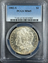 Load image into Gallery viewer, 1882-S $1 Morgan Dollar PCGS MS65 -- Spectacular Lustrous Bright Gem Nice Strike