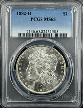 Load image into Gallery viewer, 1882-O $1 Morgan Dollar PCGS MS65 - Stunning Flashy Blast White Gem Nice Strike!