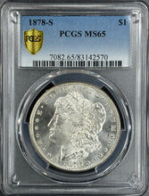 Load image into Gallery viewer, 1878-S $1 Morgan Dollar PCGS MS65 Stunning Blast White Gem