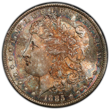 Load image into Gallery viewer, 1885-CC $1 Morgan Dollar PCGS MS66 -- Beautiful Russet & Sea Green Toned Gem
