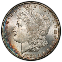 Load image into Gallery viewer, 1878-S $1 Morgan Dollar PCGS MS65 -- Nice Deep Blue & Orange Peripheral Toning