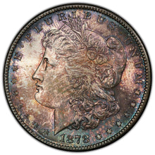 Load image into Gallery viewer, 1878-S $1 Morgan Dollar PCGS MS65 -- Beautiful Green, Blue and Russet Toning