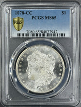 Load image into Gallery viewer, 1878-CC $1 Morgan Dollar PCGS MS65 Blast White Lustrous Gem