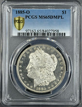Load image into Gallery viewer, 1885-O $1 Morgan Dollar PCGS MS65 DMPL Frosty Deep Mirror Cameo Blast White Gem