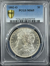 Load image into Gallery viewer, 1882-O $1 Morgan Dollar PCGS MS65 -- Phenomenal Blast White Lustrous Gem