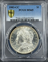 Load image into Gallery viewer, 1883-CC $1 Morgan Dollar PCGS MS65 Stunning Blast White Lustrous Gem Nice Strike