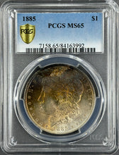 Load image into Gallery viewer, 1885-P $1 Morgan Dollar PCGS MS65 Amazing Bright Orange, Russet & Gold Toned Gem