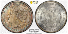 Load image into Gallery viewer, 1885-P $1 Morgan Dollar PCGS MS66 Excellent Sea Green, Russet & Gold Toned Gem