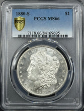 Load image into Gallery viewer, 1880-S $1 Morgan Dollar PCGS MS66 -- Blast White Frosty Gem w/ Great Strike