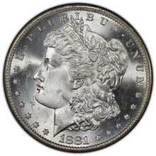Load image into Gallery viewer, 1881-S $1 Morgan Dollar PCGS MS65+ Incredible Flashy Blast White w/ Clean Cheek