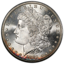 Load image into Gallery viewer, 1881-S $1 Morgan Dollar PCGS MS66+ Amazing Gem w/ Red & Orange Peripheral Toning