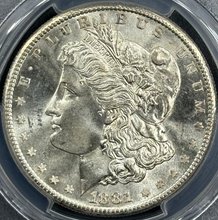 Load image into Gallery viewer, 1881-S $1 Morgan Dollar PCGS MS65+ -- Lustrous Bright White Gem w/ Clean Cheek!