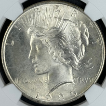 Load image into Gallery viewer, 1925-P $1 Peace Dollar NGC MS66 -- Blast White Gem w/ Great Luster