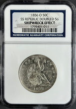 Load image into Gallery viewer, 1859-O 50C Seated Liberty Half Doubled 56 - NGC Shipwreck Effect SS Republic Set