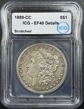 Load image into Gallery viewer, 1889-CC $1 Morgan Dollar ICG EF40 Details - Key Date!