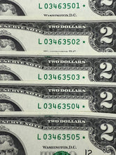 Load image into Gallery viewer, 2017A $2 SOLID/FILLED ERROR 🌟 STAR🌟 NOTE PACK OF 100 CONSECUTIVE PCGS 66 RARE!