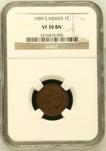 Load image into Gallery viewer, 1909-S 1¢ Indian Head Cent NGC VF30 BN -- Incredible Even Chocolate Brown