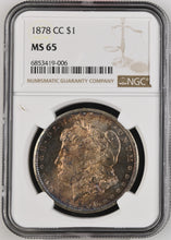 Load image into Gallery viewer, 1878-CC $1 Morgan Silver Dollar NGC MS65 Incredible Fiery Orange Toning