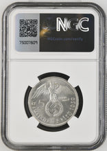 Load image into Gallery viewer, Germany 1939-A 5 Reichsmark NGC MS 63 Blast White German Third Reich WW2 Silver
