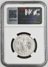 Load image into Gallery viewer, Germany 1939-B 5 Reichsmark NGC MS 62 Third Reich WW2 German Silver