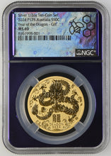 Load image into Gallery viewer, 2024 Australia 50¢ Year Of The Dragon - 1/2 oz Silver - Gilt -- NGC MS69 - EB840