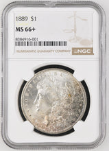 Load image into Gallery viewer, 1889-P $1 Morgan Dollar NGC MS66+ Lustrous Gem w/ Light Golden Peripheral Toning