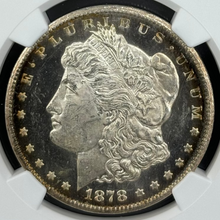 Load image into Gallery viewer, 1878-CC $1 Morgan Silver Dollar --VAM-11 WING LINES-- NGC MS64DPL Top-100 FLASHY