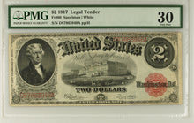 Load image into Gallery viewer, 1917 $2 Legal Tender Note Fr.60 -- PMG 30 VF