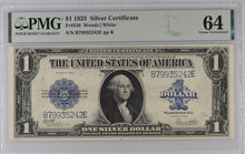 Load image into Gallery viewer, 1923 $1 Silver Certificate Fr#238 -- PMG 64 Choice Uncirculated