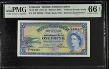 Load image into Gallery viewer, Bermuda 1957 £1 P20b PMG Superb Gem Uncirculated 66 EPQ - Spectacular High Grade