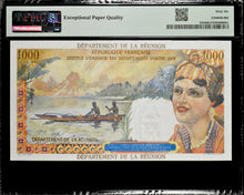 Load image into Gallery viewer, French Reunion 1971 20 Nouveaux Francs P55b PMG Superb Gem Uncirculated 66 EPQ