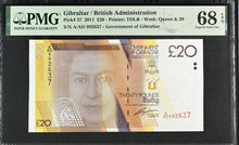 Load image into Gallery viewer, Gibraltar 2011 £20 P37 British Administration -- PMG Superb Gem UNC 68 EPQ