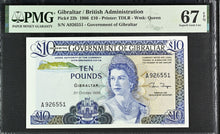 Load image into Gallery viewer, Gibraltar 1986 £10 P22b British Administration -- PMG Superb Gem UNC 67