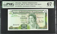 Load image into Gallery viewer, Gibraltar 1988 £5 P21b British Administration -- PMG Superb Gem UNC 67 EPQ