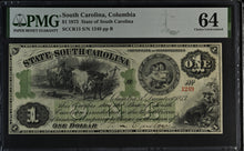 Load image into Gallery viewer, South Carolina Columbia 1873 $1 CR.13 PMG 64 Choice Uncirculated