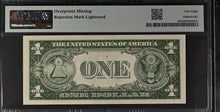 Load image into Gallery viewer, $1 Silver Certificate Missing Print Error - PMG 58 Choice AU -- GREAT ERROR!