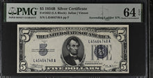 Load image into Gallery viewer, 1934B $5 Silver Certificate Fr#1652 Ascending Ladder Serial - PMG 64 EPQ Gem Unc