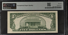 Load image into Gallery viewer, 1950A $5 Silver Certificate Fr1962-D Printed Fold Error - PMG 66 Gem UNC EPQ