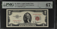 Load image into Gallery viewer, 1953A $2 Legal Tender Fr#1510 - PMG 67 EPQ Superb Gem Unc