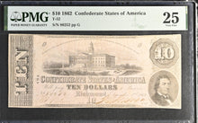 Load image into Gallery viewer, 1862 $10 Confederate States of American T-52 - PMG 25 VF