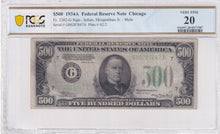 Load image into Gallery viewer, 1934A $500 Federal Reserve Note Fr.2202-G Mule -- PMG 20 VF
