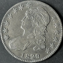 Load image into Gallery viewer, 1829/7 50¢ Capped Bust Half Dollar Raw - AU - See Pictures