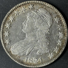 Load image into Gallery viewer, 1824 50¢ Capped Bust Half Dollar Raw - AU - See Pictures